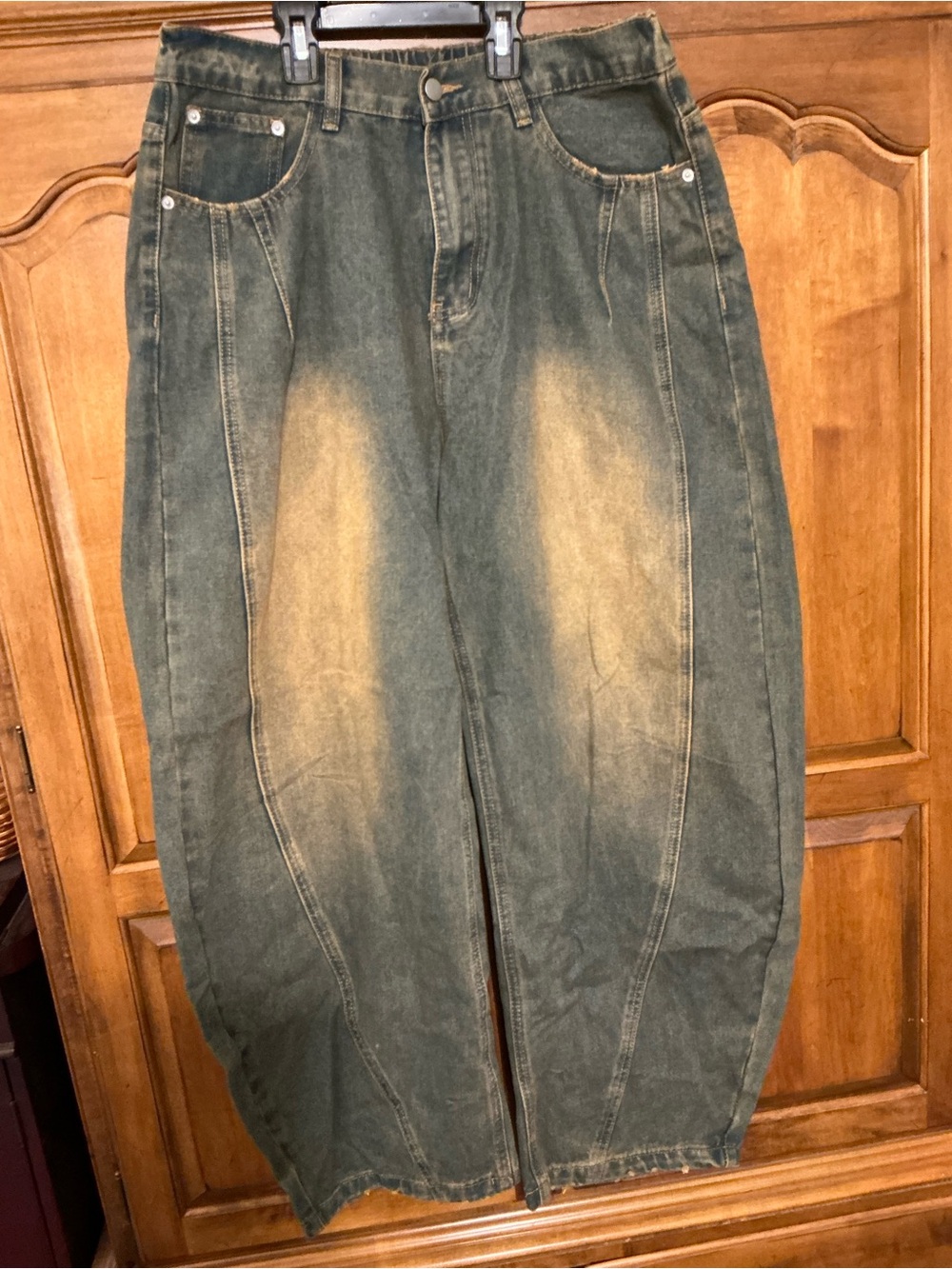 Relaxed Green Washed Men's Jeans - Vintage Blue mens barrel skater jeans NWOT